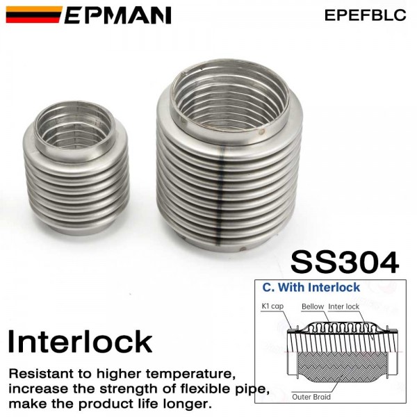 TANSKY SS201 SS304 Exhaust Welded Bellow Flex Joint Pipe High Temperatur Car Exhaust Flex Bellow Accessories (Pre-Order)