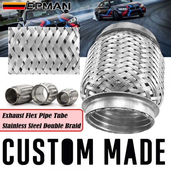 EPMAN SS304 Outer Braid Exhaust Stainless Flex Bellow Flexible Pipe 2.5" 3" 3.5" 4" With Interlock for Automotive (Pre-Order)