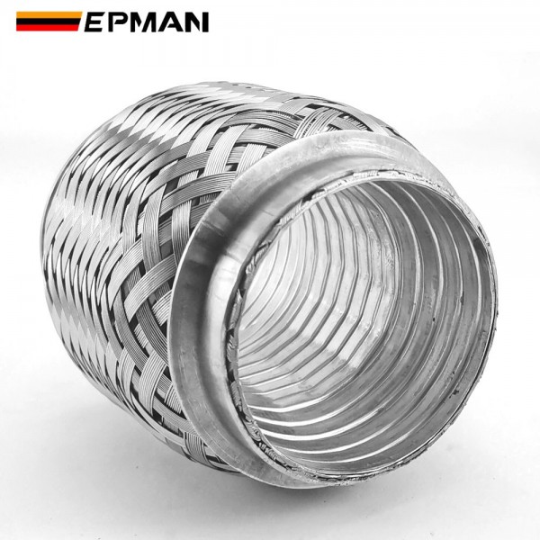 EPMAN SS304 Outer Braid Exhaust Stainless Flex Bellow Flexible Pipe 2.5" 3" 3.5" 4" With Interlock for Automotive (Pre-Order)
