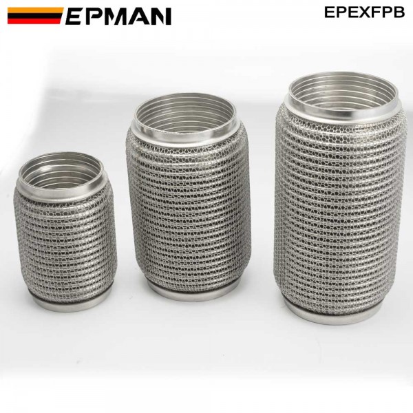 EPMAN Car Exhaust Flexible Pipe Stainless Steel 304 Exhaust Flex Connector Pipes Bellows Universal for Car Durable