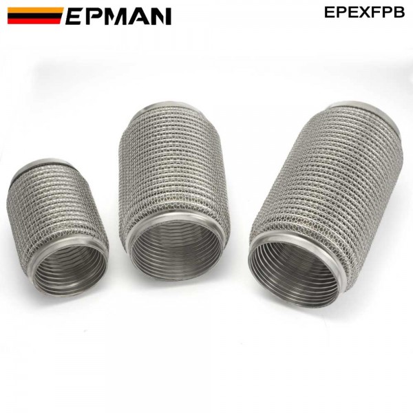 EPMAN Car Exhaust Flexible Pipe Stainless Steel 304 Exhaust Flex Connector Pipes Bellows Universal for Car Durable