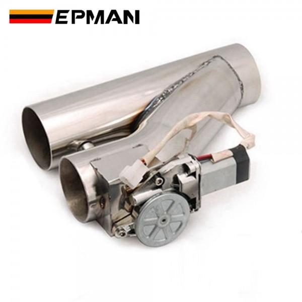 EPMAN Universal 2"/2.25"/2.5"/2.75"/3"/3.5" Stainless Steel Motorized Electric Exhaust Y-Pipe Cutoff Bypass Cutout Valve W/ Remote
