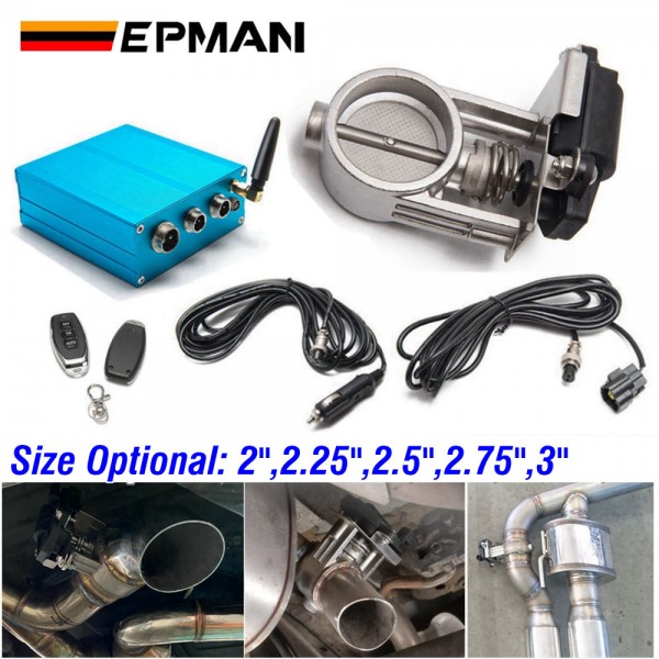 EPMAN -2"/2.25"/2.5"/2.75"/3" Vacuum Exhaust Cutout Electric Control Valve Kit With Vacuum Pump 