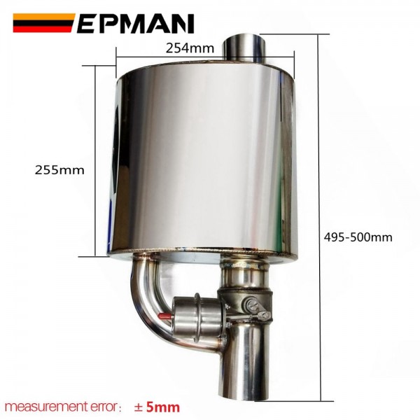 EPMAN 2"/2.25"/2.5"/2.75"/3" Exhaust Muffler With Dump Valve Electric Exhaust Cutout Remote Control Set EPQDMF