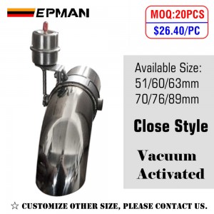 EPMAN Vacuum Activated Electric Exhaust Valve Muffler Cutout Pipe Valve Close Style EPAA17G01M