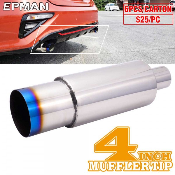 TANSKY 6PCS/Carton Stainless Steel 4" 102mm Outlet Round Exhaust Muffler BURNT TIP 51mm 57mm 63mm 76mm (Pre-Order Customization) TANSKY 6PCS/Carton Stainless Steel 4" 102mm Outlet Round Exhaust Muffler BURNT TIP 51mm 57mm 63mm 76mm (Pre-Order Customization)