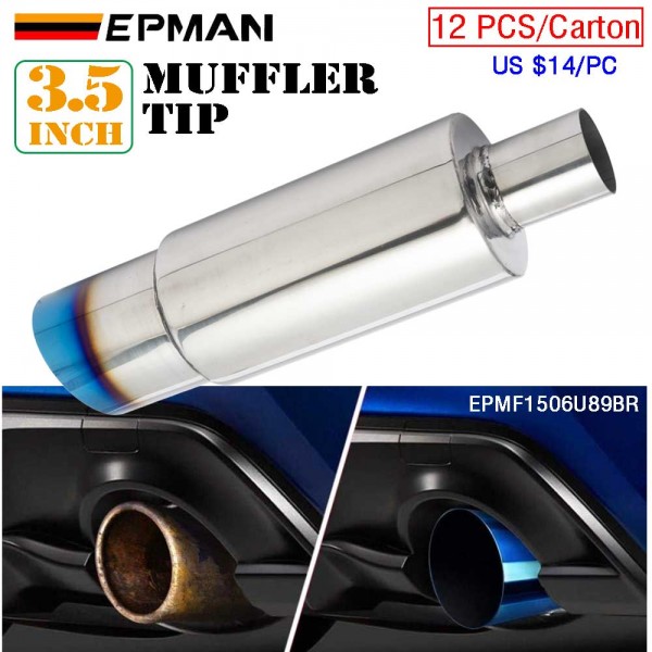 EPMAN 12PCS/Carton Car motorbike Exhaust systems Muffler Tip Universal Stainless steel styling Silencer tail pipe Burnt Tip