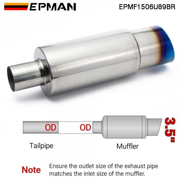 EPMAN 12PCS/Carton Car motorbike Exhaust systems Muffler Tip Universal Stainless steel styling Silencer tail pipe Burnt Tip