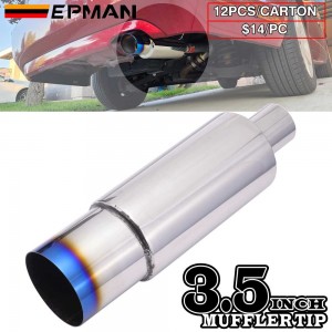 EPMAN 12PCS/Carton Car motorbike Exhaust systems Muffler Tip Universal Stainless steel styling Silencer tail pipe Burnt Tip (Pre-Order)