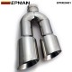 EPMAN Universal Auto Performance Exhaust Pipe Long Double Beveled Stainless Steel Exhaust Silencer Muffler Cutter for X1 E90 E91 E92 E93