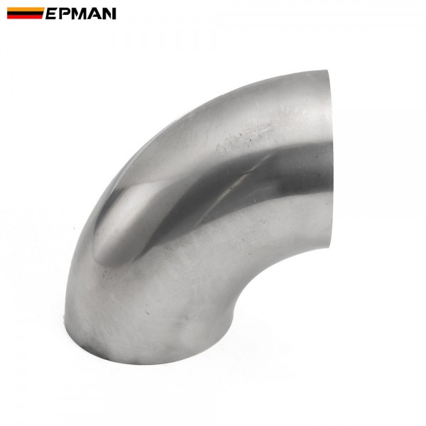 EPMAN Stainless Steel 1.5", 1.75" 2", 2.25", 2.5", 2.75", 3", 3.5", 4" Weld Long Radius 90 Elbows for Car Modified Exhaust Elbow Pipe, Exhaust Downpipe Cutout Stair Handrail etc.