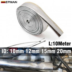 EPMAN 10 Meter Heat Shield Sleeve Insulated Wire Hose Cover Wrap Loom Tube  ID 10mm 12mm 15mm 20mm