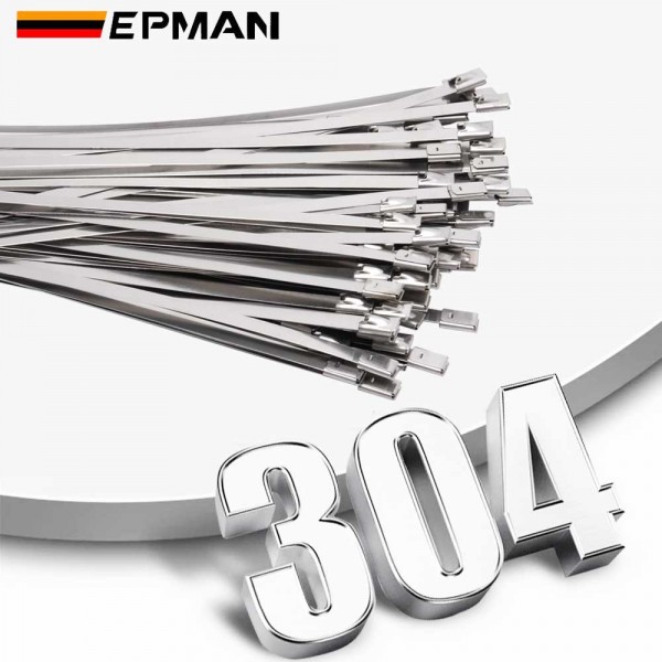 4 Pack – 12 Inch Universal Stainless Steel Long Zip Ties – For Exhaust Header Wrap