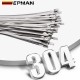 TANSKY 100x 304 Stainless Steel Metal Cable Ties Multi-Purpose Locking Heavy Duty Zip Tie For Exhaust Wrapping