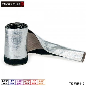 TANSKY - Aluminized Metallic Heat Shield Sleeve Insulated Wire Hose Cover Loom (L:3FT & 6FT , ID: 0.75