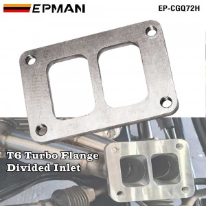 EPMAN T6 Twin Scroll Turbo Flange 10mm Thick Stainless Steel Divided Inlet Adapter for Large Frame Turbos EP-CGQ72H