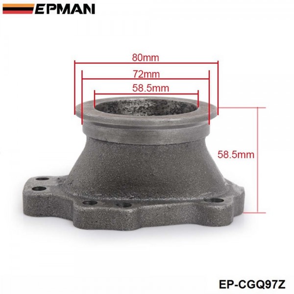 EPMAN 2.5 inch V-band Turbo Charger Flange Adapter 8 Bolt Outlet T2 T25 T28 GT25 GT28 EP-CGQ97Z