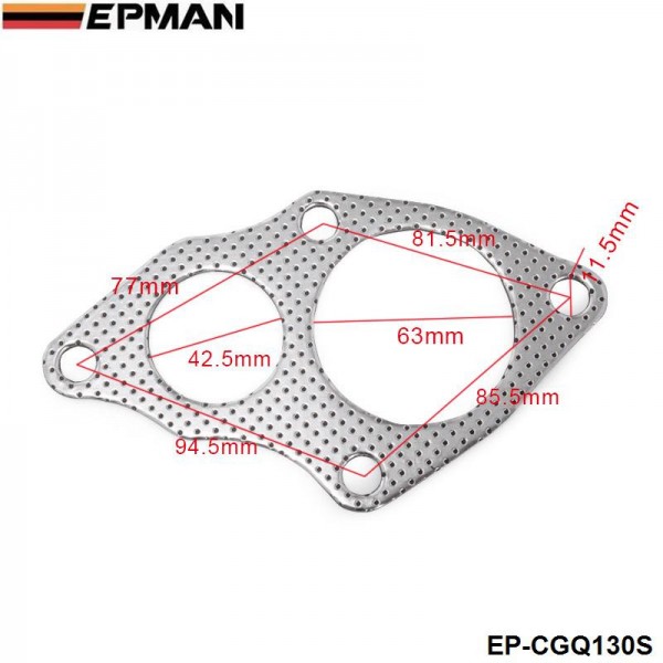 EPMAN 10PCS/PAK Aluminum Turbo to Downpipe Gasket For Mitsubishi EVO 1-3 4G63 EP-CGQ130S