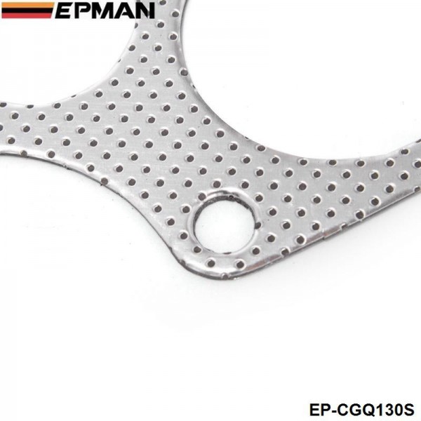 EPMAN -10PCS/LOT Aluminum Graphite Turbo to Downpipe Gasket For Mitsubishi EVO 1-3 / 4G63  EP-CGQ130S