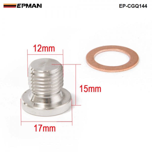EPMAN -M12 x 1.25mm Oxygen o2 Lambda Sensor blanking Exhaust Plug Cap fits motorcycles and cars EP-CGQ144