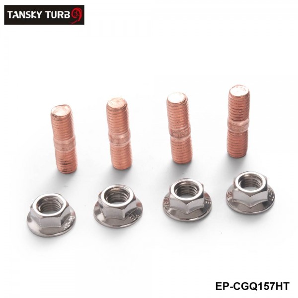 Epman Sport M10 x 1.50 Threaded Turbo Studs Kit Flange Nuts High Strength T3 T4 T6 Set of 4 EP-CGQ157HT
