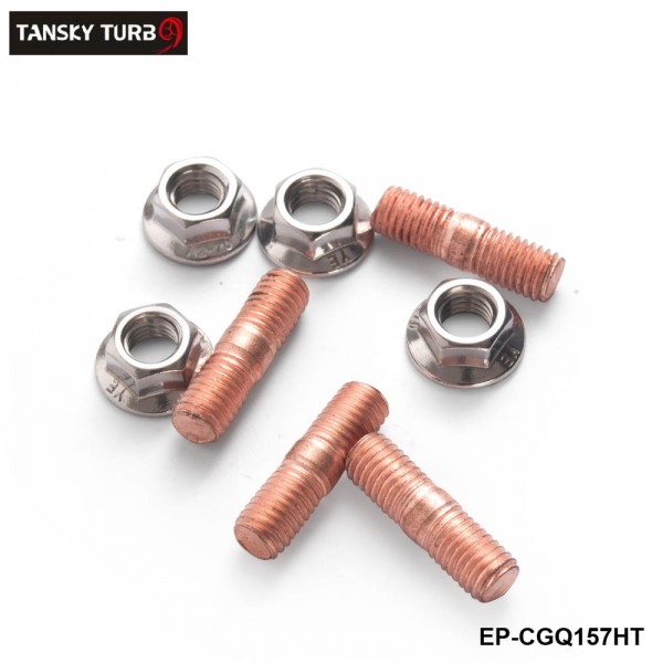 Epman Sport M10 x 1.50 Threaded Turbo Studs Kit Flange Nuts High Strength T3 T4 T6 Set of 4 EP-CGQ157HT