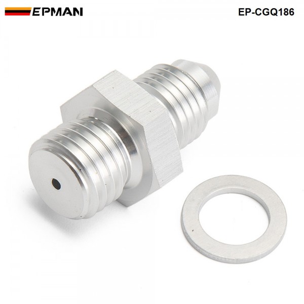EPMAN -Turbo Oil Feed Adapter kit M12x1.5mm / 1.5mm hole to -4AN  For Volvo TD04H TD04HL EP-CGQ186