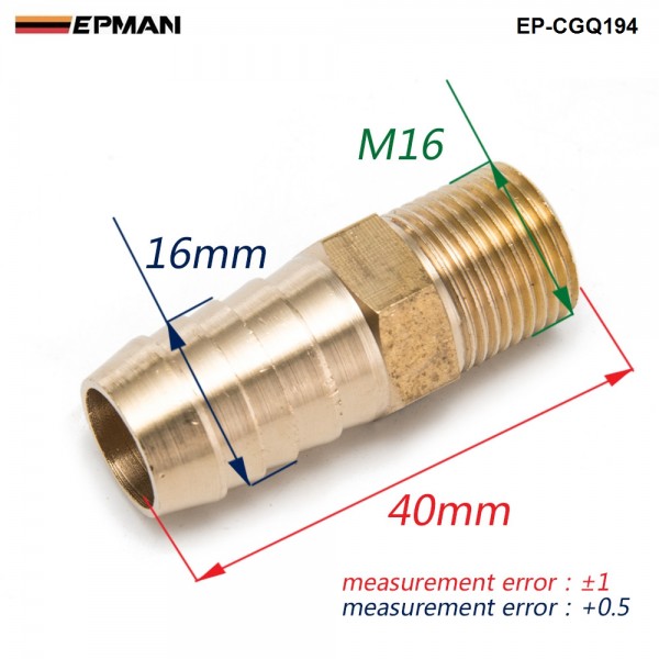 EPMAN - Brass Barb Fitting Coupler 5/8" Hose ID x 3/8" Male NPT Fuel Gas Water EP-CGQ194