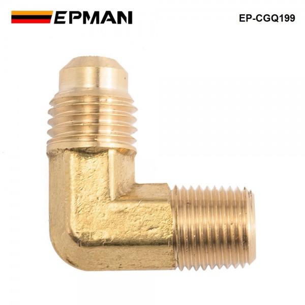 EPMAN -1/8NPT to AN4 -4 Forged 90 Degree Brass Fitting For Turbo, Oil, Brake Adapter EP-CGQ199
