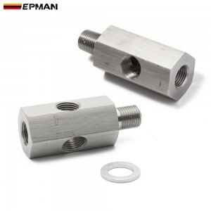 EPMAN 1/8'' NPT & 1/8" BSPT & M10 Oil Pressure Sensor Tee To NPT Adapter Turbo Supply Feed Line Gauge NPT Male Famale Joint Connector Auto Accessories EP-CGQ200