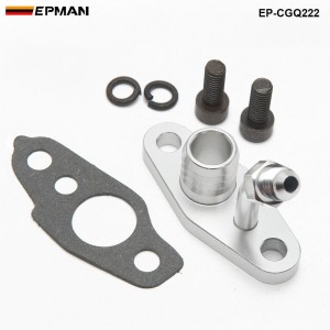 EPMAN -Turbo Oil Feed & Return Flange For TOYOTA CT9 CT12 CT20 CT26 4AN Feed w/ 20mm Barb EP-CGQ222