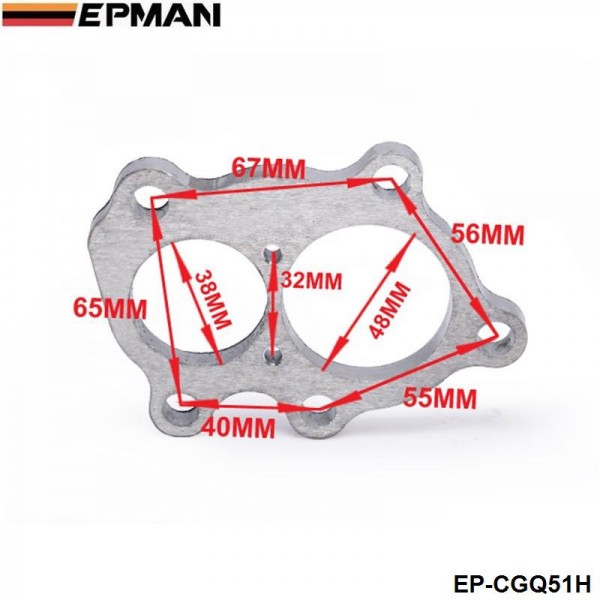 EPMAN - Turbo flange T25 T210 GT30 GT32 dual exhaust turbine outlet stainless steel mani EP-CGQ51H
