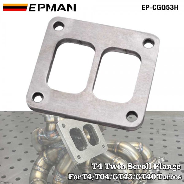 EPMAN 1/2" Thick T4/T04/GT45/GT40 Twin Scroll Turbo Turbine Inlet Weld Flange - Universal Stainless Steel Adapter for Audi, Honda, Nissan EP-CGQ53H
