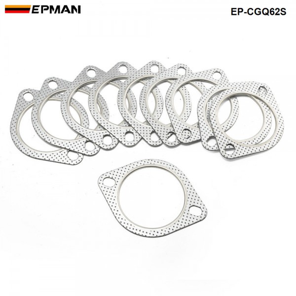 TANSKY 10PCS/LOT Downpipe To Exhaust 3" 2 Bolt Gasket Thick For Subaru WRX STI EVO NEW EP-CGQ62S