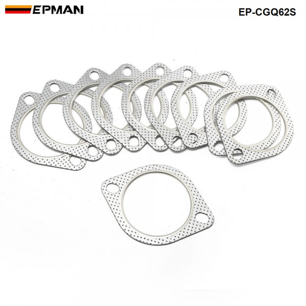 TANSKY 10PCS/LOT Downpipe To Exhaust 3" 2 Bolt Gasket Thick For Subaru WRX STI EVO NEW EP-CGQ62S