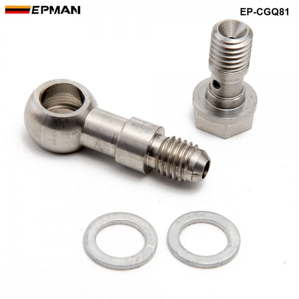 Turbo Banjo Bolt Kit M10 x 1.5 mm to 4AN w/ 1.8mm Restrictor Oil Feed For TD04 TD05 TD06 EP-CGQ81