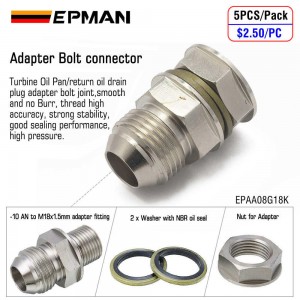 EPMAN 5PCS 10AN Turbo Oil Pan Oil Return Drain Plug Adapter Bung Fitting No Weld Replace 31504301010 EPAA08G18K