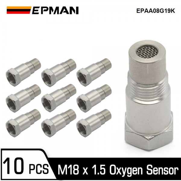 EPMAN 10PCS M18*1.5 Car O2 Oxygen Sensors Protective Plug Adapter Stainless Steel Engine Light Eliminator Adapter EPAA08G19K EPMAN 10PCS M18*1.5 Car O2 Oxygen Sensors Protective Plug Adapter Stainless Steel Engine Light Eliminator Adapter EPAA08G19K