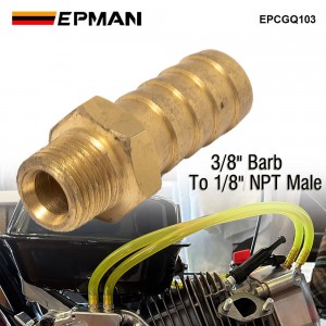 EPMAN Straight 3/8 ID Hose Barb 1/8 Male NPT Brass Fitting Adapters For Vacuum Line, Fuel Pump, Oil Cooler EPCGQ103