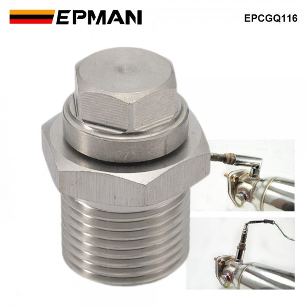 EPMAN Stainless O2 Bung Reducer Adapter Coverts M18x1.50 O2 Sensor Port To M12x1.25 thread pitch Bung & Plug Kit EPCGQ116