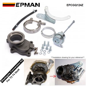 EPMAN 2.5” Internal Wastegate Conversion Kit T3 T4 5bolt Swing Valve + Actuator T3 8PSI EPCGQ124Z