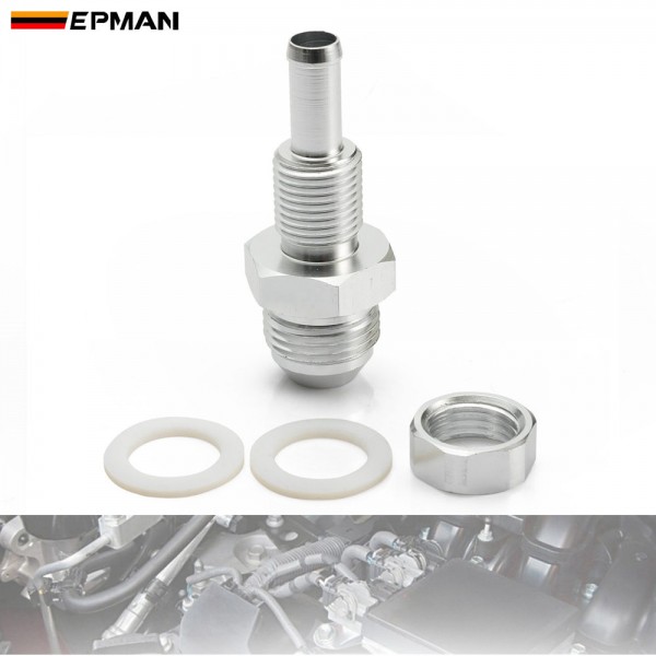 EPMAN AN6/AN8 Flare Male Bulkhead To 5/16" Or 3/8" Hose Barb Fitting Adapter Aluminium For Fuel Pump Tank Vehicle Modified