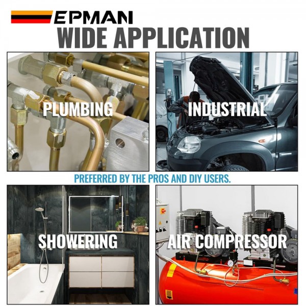 EPMAN Reducer Pipe Adapter 1/8" or 1/4" NPT Female To 1/8" NPT Or BSPT Male Brass Fitting Water Air Gas