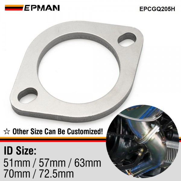 EPMAN Universal Exhaust Flange 2" 2.25" 2.5" 2.75" 3" Catback Exhaust 2 Blots Downpipe Muffler Cat Weldable EPCGQ205H