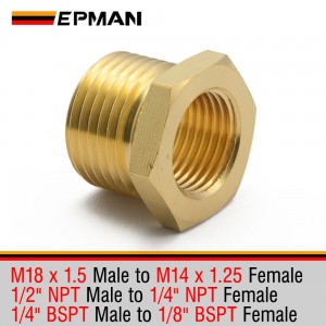 EPMAN Male To Female Pipe Reducer Hex Thread Brass Adapter Thread Valve