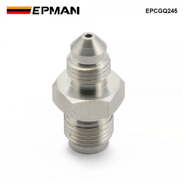 EPMAN -3AN Male To 7/16-24 Male Stainless Steel Concave Seat Inverted Flare Adapter Fitting For 1/4" Brake Line EPCGQ245