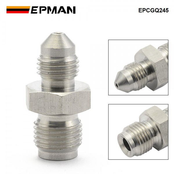 EPMAN -3AN Male To 7/16-24 Male Stainless Steel Concave Seat Inverted Flare Adapter Fitting For 1/4" Brake Line EPCGQ245