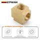 EPMAN Square 4 Ways Brass Pipe Tee Fittings Equal Female Connector 1/8" 1/4" 3/8" BSP Thread For Grease System Hydraulic System