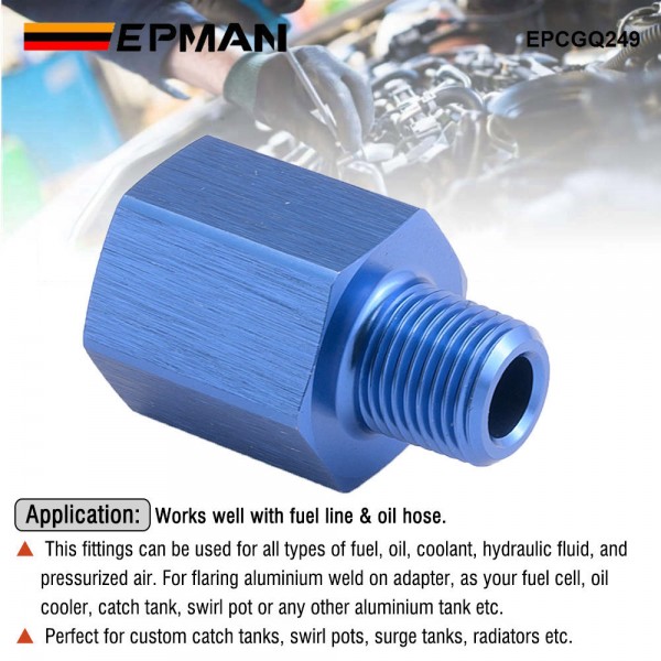 EPMAN Aluminium 1/8" NPT Male To M12x1.5 Female Hose End Port Conversion Fittings Alloy Adapter EPCGQ249 EPMAN Aluminium 1/8" NPT Male To M12x1.5 Female Hose End Port Conversion Fittings Alloy Adapter EPCGQ249