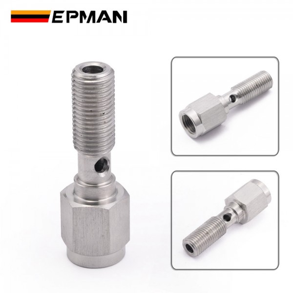 EPMAN 3/8"x24 UNF / M10 x 1.25 / M10 x 1.0 Stainless Steel 20mm Banjo Bolt + 1/8" NPT Brake Light Switch Port Hose Fitting Adaptor EPMAN 3/8"x24 UNF / M10 x 1.25 / M10 x 1.0 Stainless Steel 20mm Banjo Bolt + 1/8" NPT Brake Light Switch Port Hose Fitting Adaptor